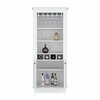 Tuhome Juniper Kitchen Island with Large Top Surface. Double Door Cabinet. and Open Shelves -White/Onyx IBO8910